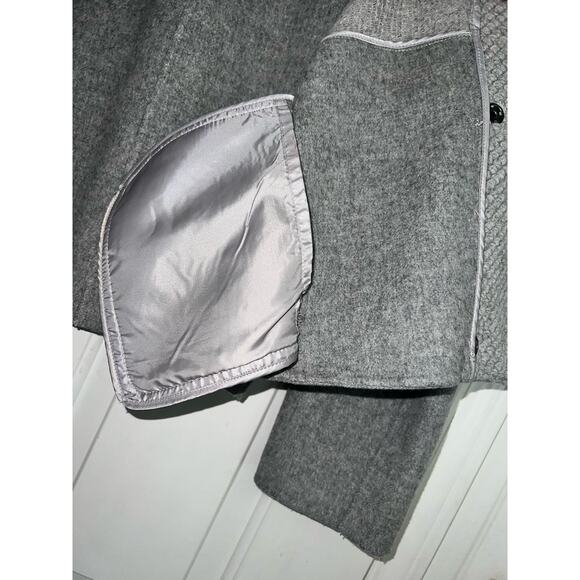 Vince Grey Boucle Blocked Wool Coat - size M - Picture 7 of 7